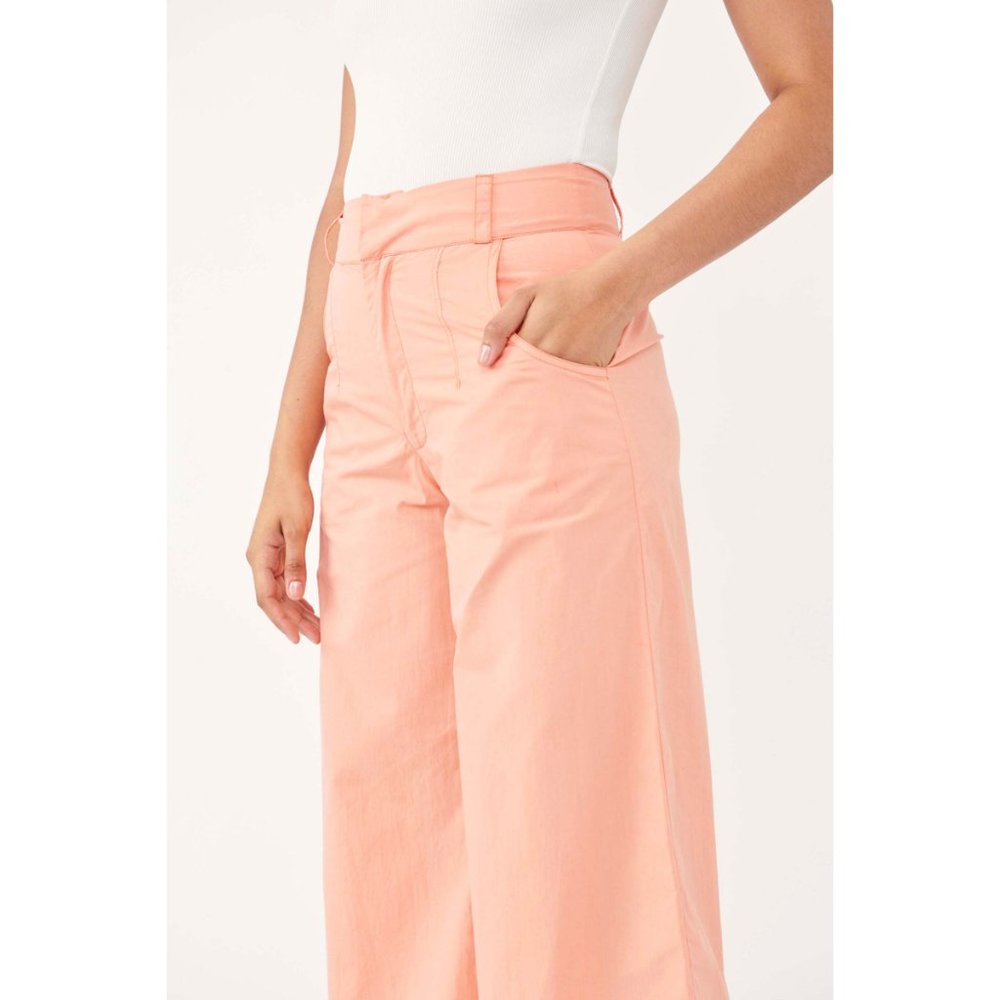 Free People Menorca Cropped Solid Pant / Faded Coral Size 0 - Picture 6 of 10